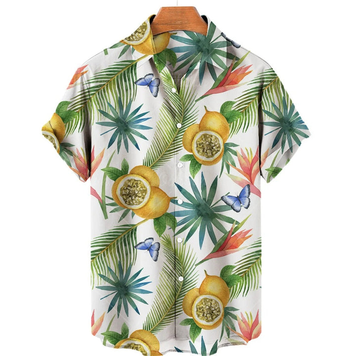 Tropical Hawaii Shirt with Short Sleeves – Mateo-White Passionfruit-S-State of Style
