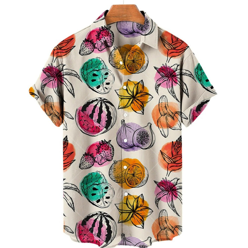 Tropical Hawaii Shirt with Short Sleeves – Mateo-White Tropical-S-State of Style