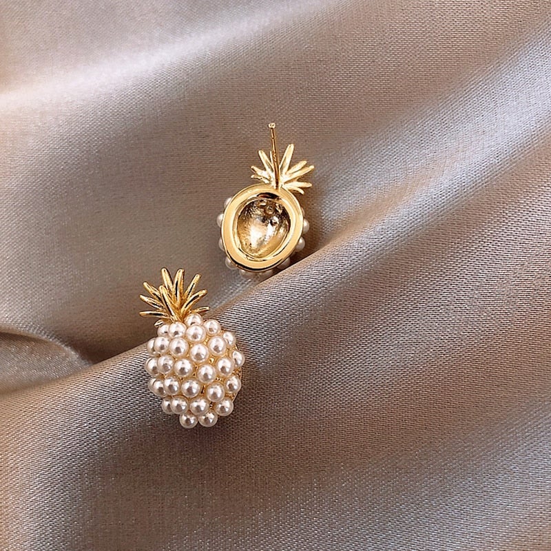 Tropical Pineapple and Pearl Earrings - Leilani-State of Style