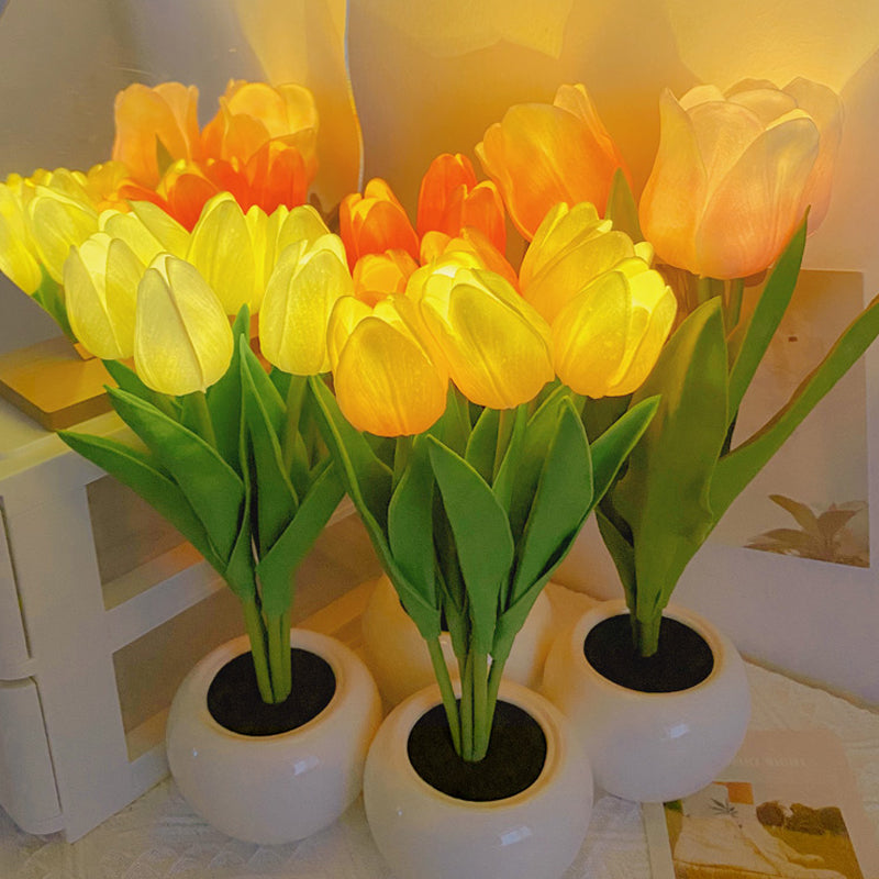 Tulip Night Lamp - LumiTulip-3 Orange-Batteries-State of Style