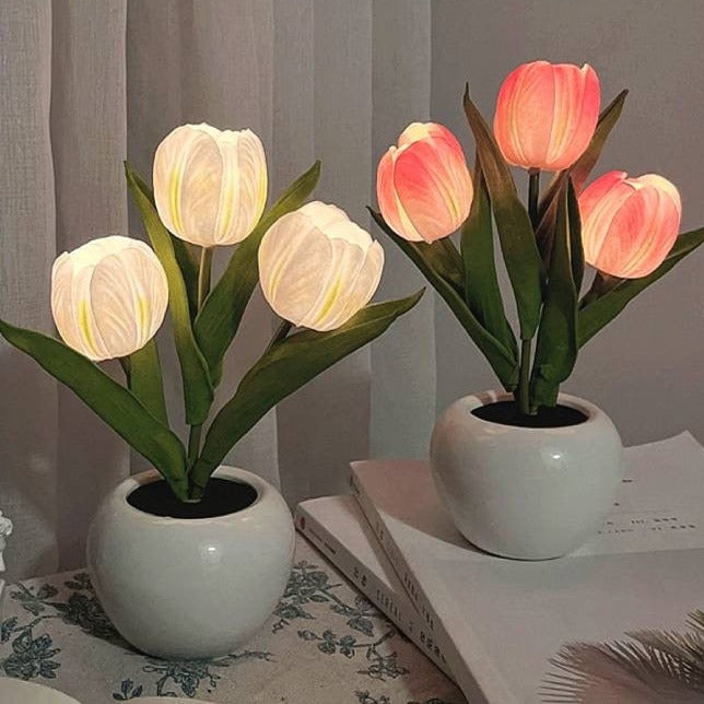 Tulip Night Lamp - LumiTulip-3 Orange-Batteries-State of Style