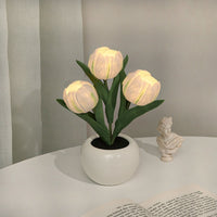Tulip Night Lamp - LumiTulip-3 White-Batteries-State of Style