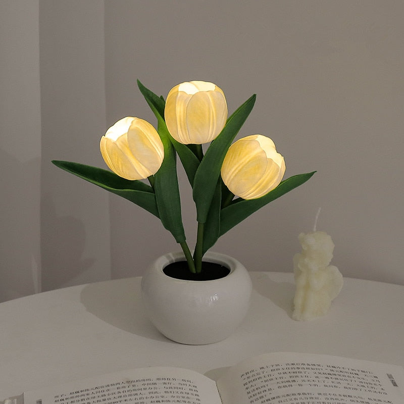 Tulip Night Lamp - LumiTulip-3 Yellow-Batteries-State of Style