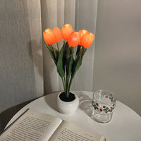 Tulip Night Lamp - LumiTulip-6 Orange-Batteries-State of Style