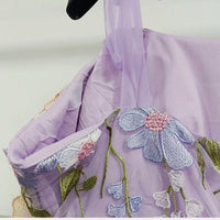 Tulle Cocktail Dress with Floral Appliqués - Rosalie-Purple-XS-State of Style