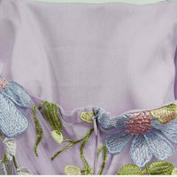 Tulle Cocktail Dress with Floral Appliqués - Rosalie-Purple-XS-State of Style
