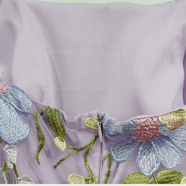 Tulle Cocktail Dress with Floral Appliqués - Rosalie-Purple-XS-State of Style