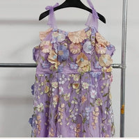 Tulle Cocktail Dress with Floral Appliqués - Rosalie-Purple-XS-State of Style