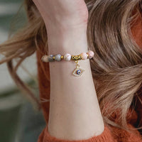 Turkish Evil Eye Pendant Bracelet | Protection Beads Jewellery-17 CM (Sold out!)-Blue Sodalite-State of Style