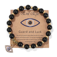 Turkish Evil Eye Pendant Bracelet | Protection Beads Jewellery-17 CM (Sold out!)-Onyx Black-State of Style