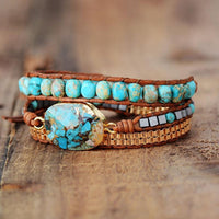 Turquoise Calming Energy Wrap Bracelet - Elara-State of Style