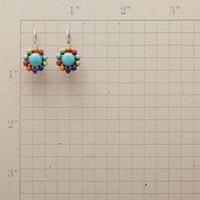 Turquoise Multicolour Hoop Earrings - Zenya-State of Style