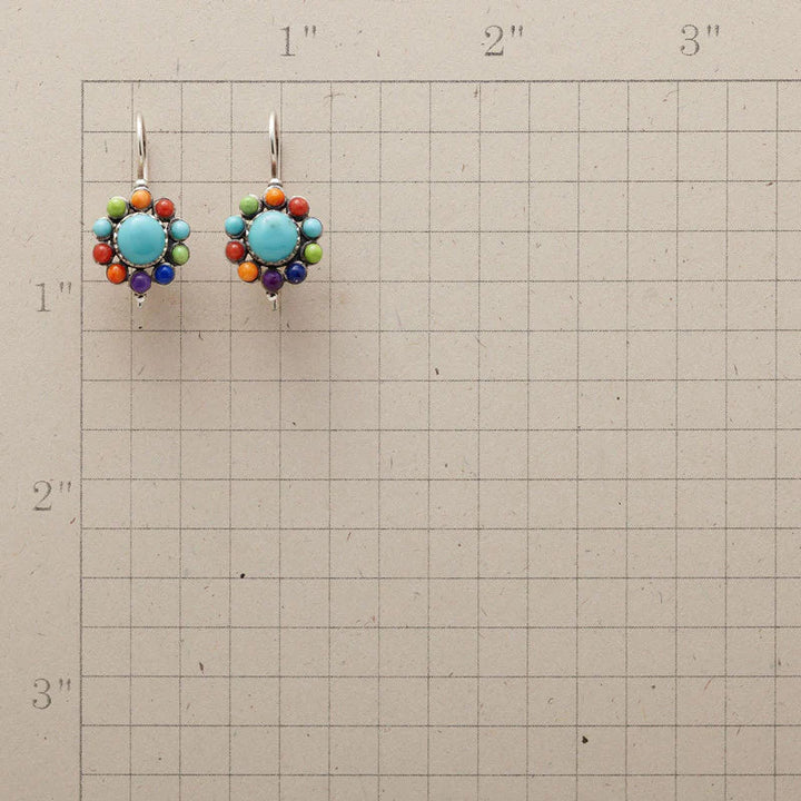 Turquoise Multicolour Hoop Earrings - Zenya-State of Style