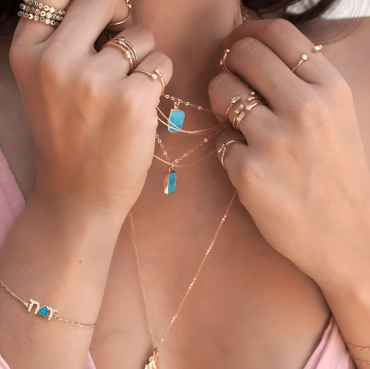 Turquoise Necklace Multilayer - Talia-State of Style