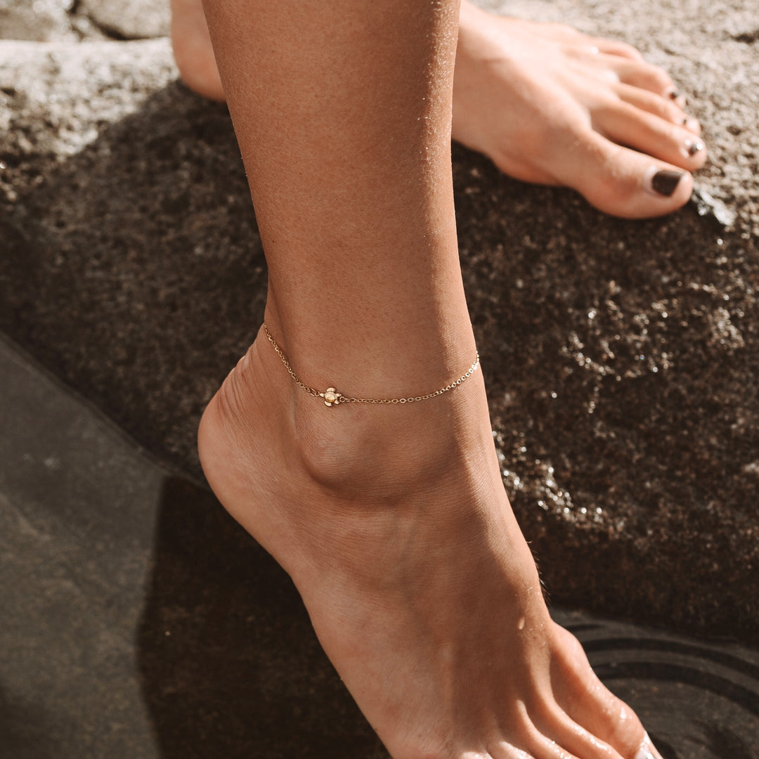 Turtle Anklet - Elara-Gold-State of Style