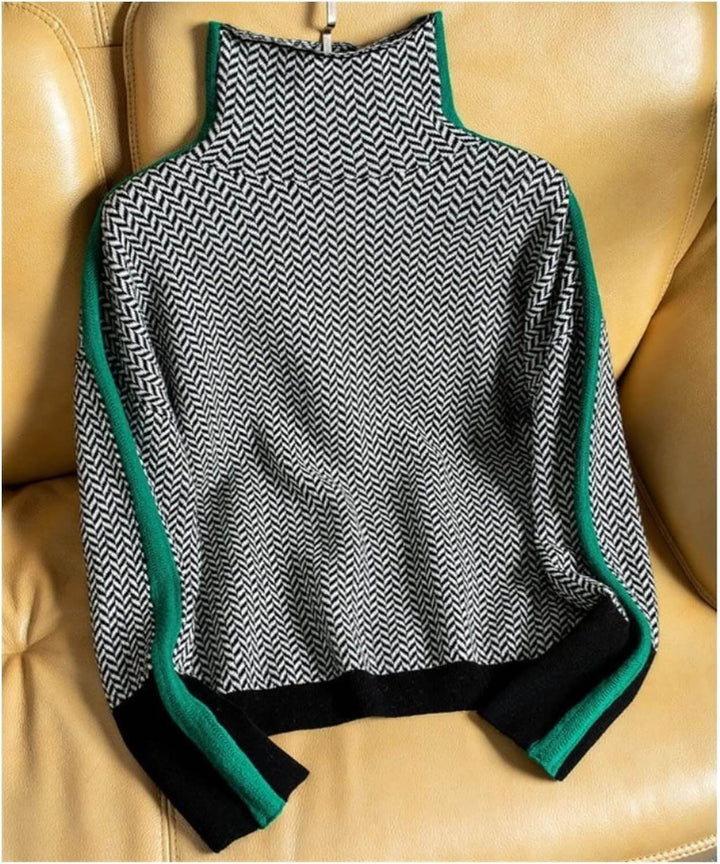 Ladies' roll neck sweater made of soft knit - Amira