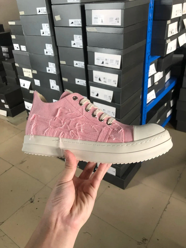 Twinkle Toes Sneakers – Retro Pink Canvas High & Low-Cut Shoes-Low-Cut Pink-AU 4.5-State of Style