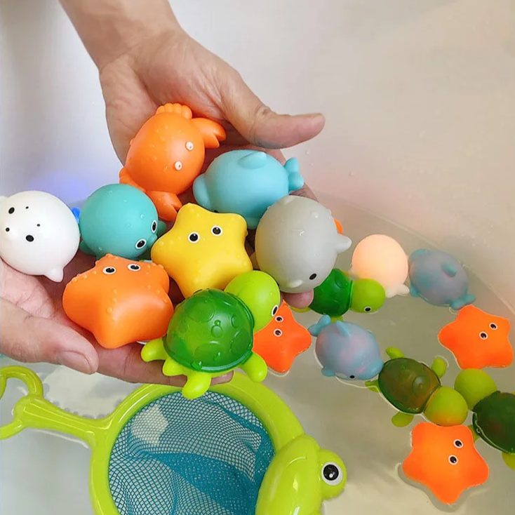 Twinkling Bath Friends Set - Theodore-4 badspeeltjes + Schepnet-State of Style