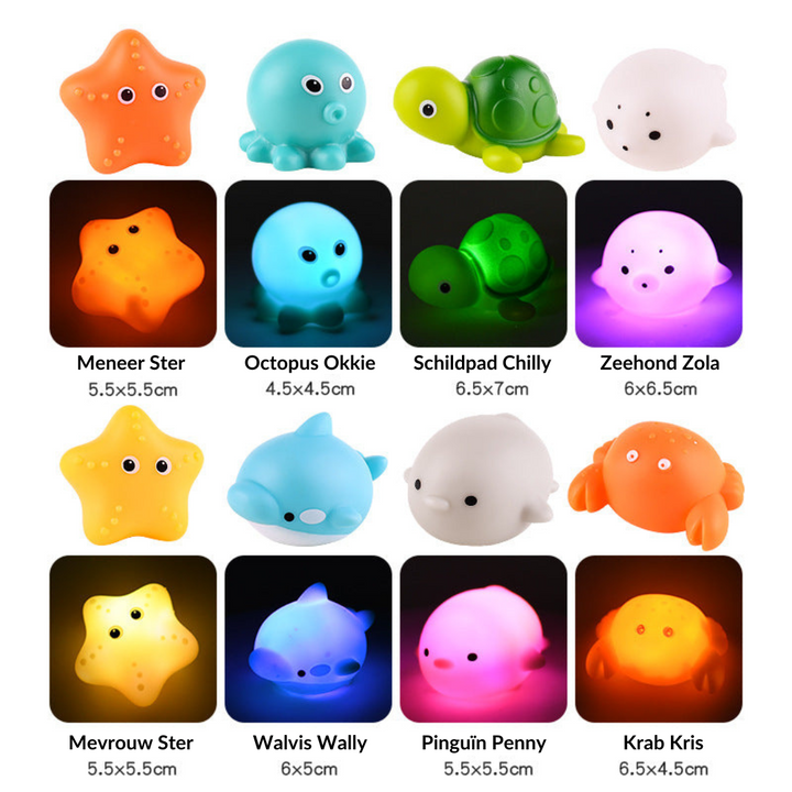 Twinkling Bath Friends Set - Theodore-4 badspeeltjes + Schepnet-State of Style