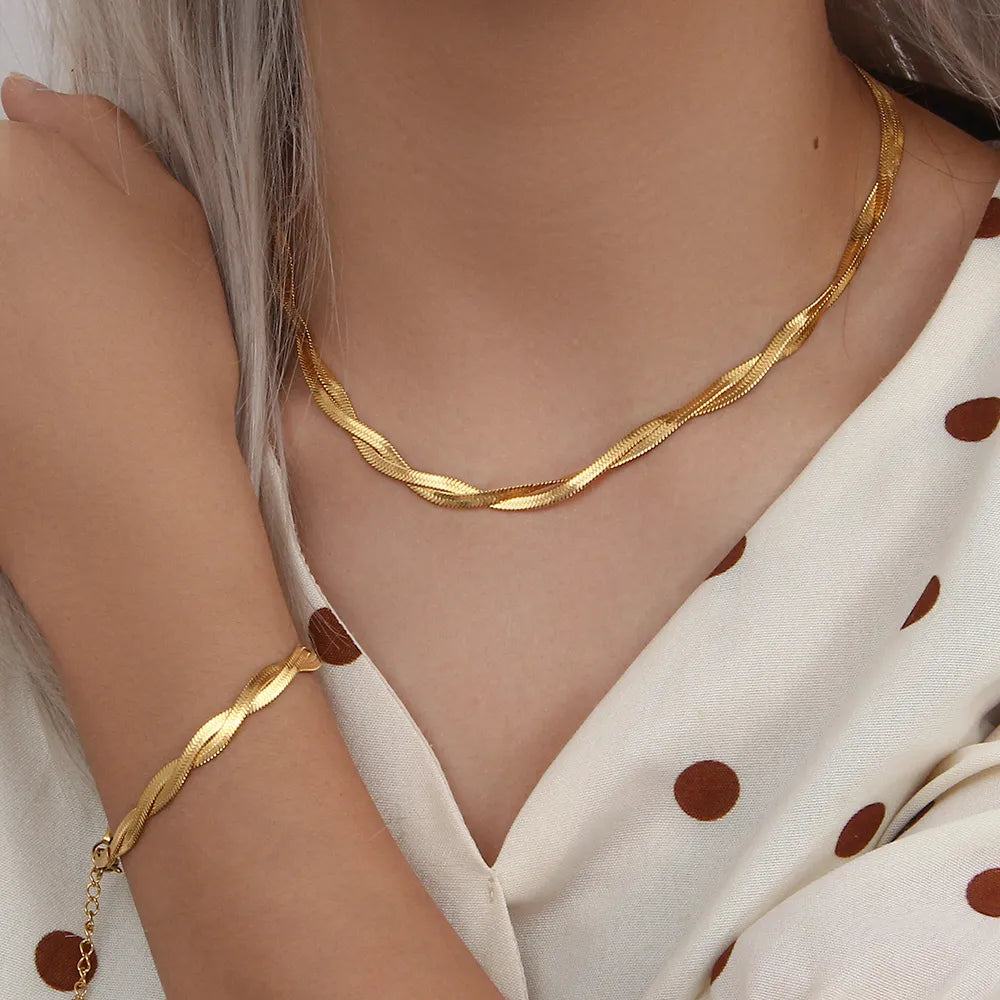 Twist Necklace and Bracelet Set | Elegant Jewellery-State of Style