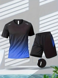 Two-piece breathable men's sports set – Jarek (Buy 1, Get 1 Free)-Black-Blue-S-State of Style