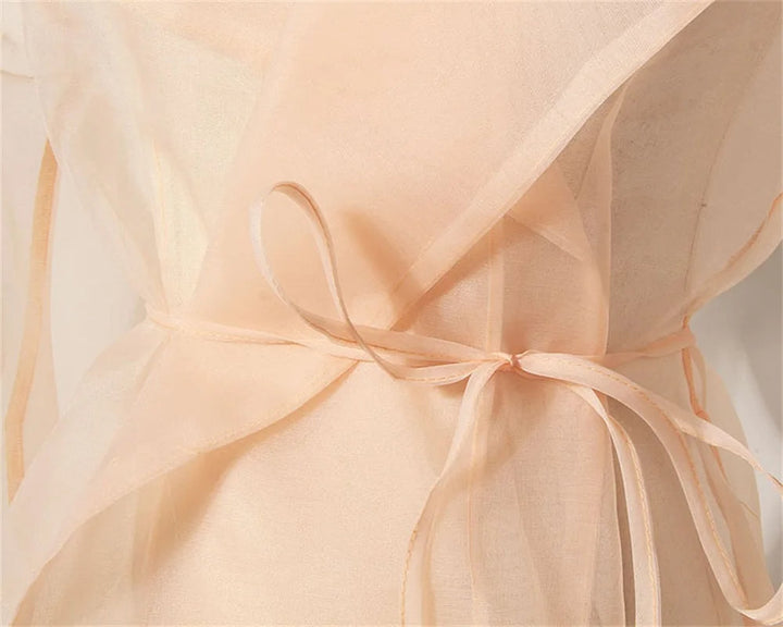 Two-Piece Chiffon Summer Set with Belt and Skirt – Maurelle-S-State of Style