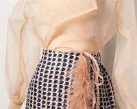 Two-Piece Chiffon Summer Set with Belt and Skirt – Maurelle-S-State of Style