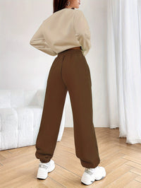 Two-piece Jogging Suit with Trendy Letter Print - Isabelle-Green-S-State of Style