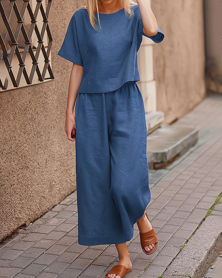 Two-Piece Ladies Lounge Set – Elise-Blue-S-State of Style