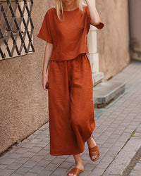 Two-Piece Ladies Lounge Set – Elise-Orange-S-State of Style