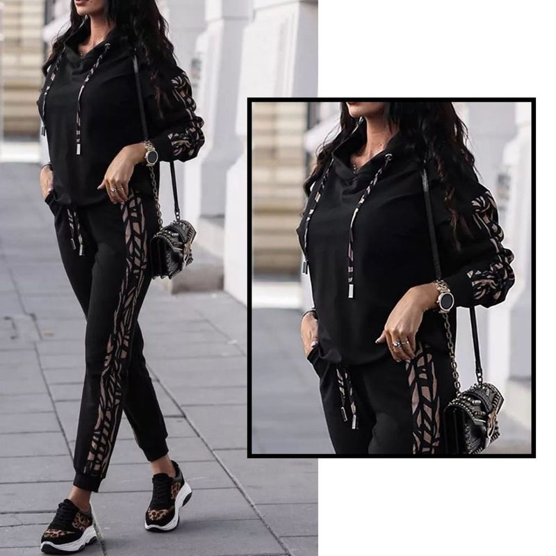 Two-Piece Ladies' Sports Set – Yara-Black-S-State of Style