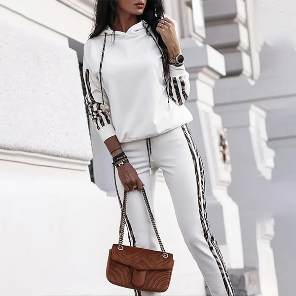 Two-Piece Ladies' Sports Set – Yara-White-S-State of Style