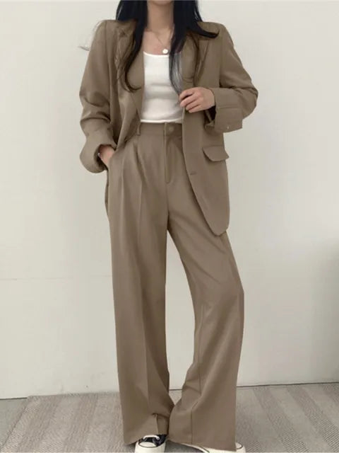 Two-Piece Ladies Suit - Sophie-Khaki-S-State of Style