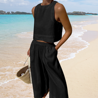 Two-Piece Ladies Summer Set – Amara-Black-S-State of Style