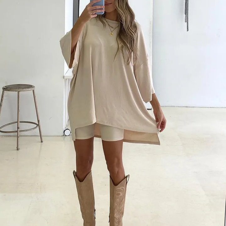 Two-piece lounge and leisurewear for women – Fenja-Oatmeal-S-State of Style
