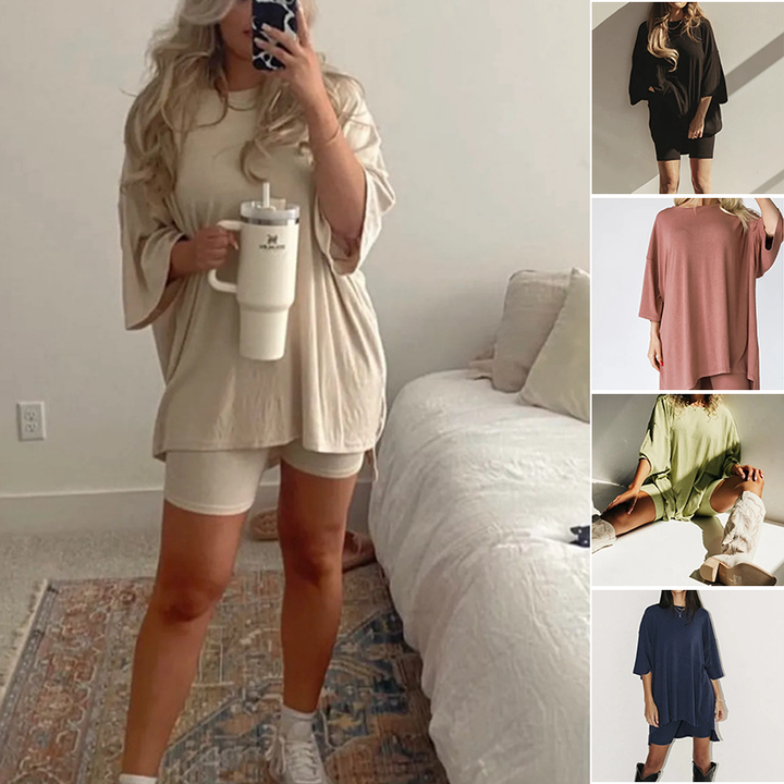Two-piece lounge and leisurewear for women – Fenja-Oatmeal-S-State of Style