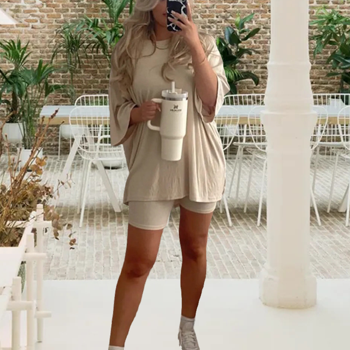 Two-piece lounge and leisurewear for women – Fenja-Oatmeal-S-State of Style