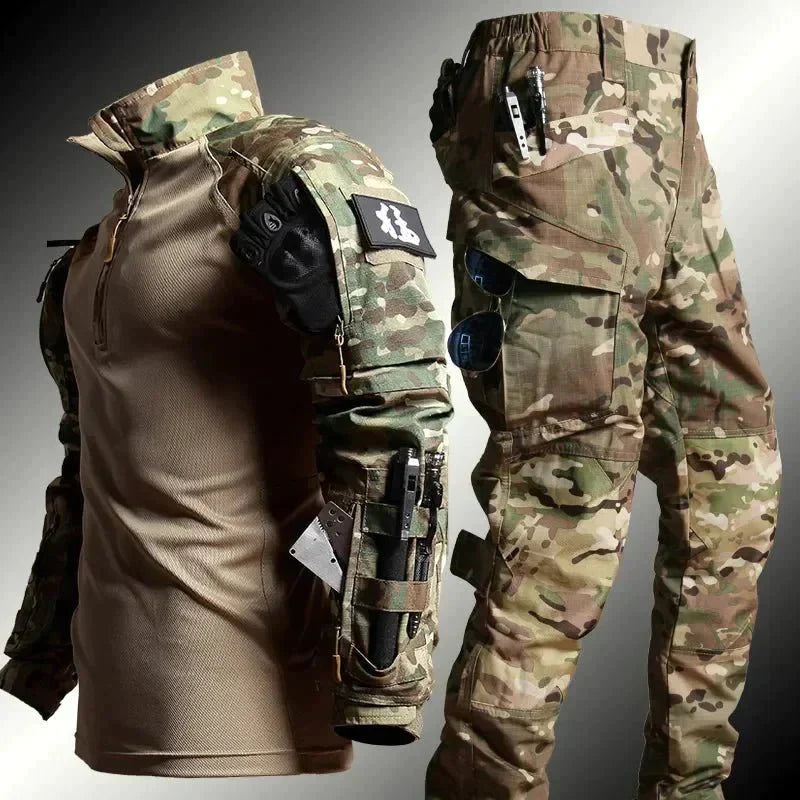 Two-Piece Men's Military Outfit - Logan-Green-S-State of Style