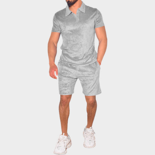 Two-piece men's outfit set for summer and leisure – Rafael-Gray-M-State of Style