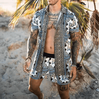 Two-piece men's summer set with patchwork print – Malik-Style 13-M-State of Style