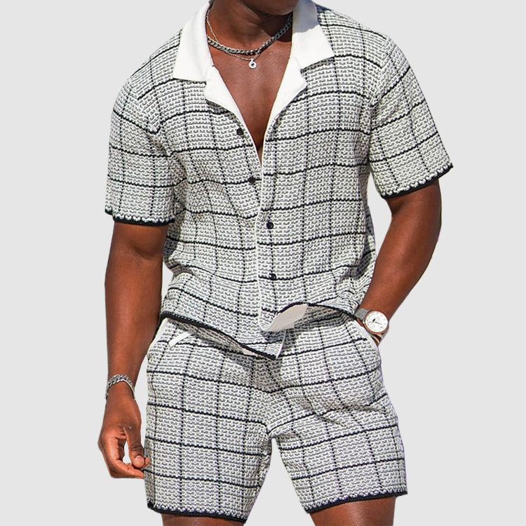 Two-piece Men's Summer Suit with Check Pattern – Jules-Gray-S-State of Style