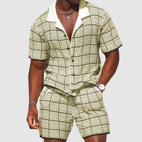 Two-piece Men's Summer Suit with Check Pattern – Jules-Yellow-S-State of Style