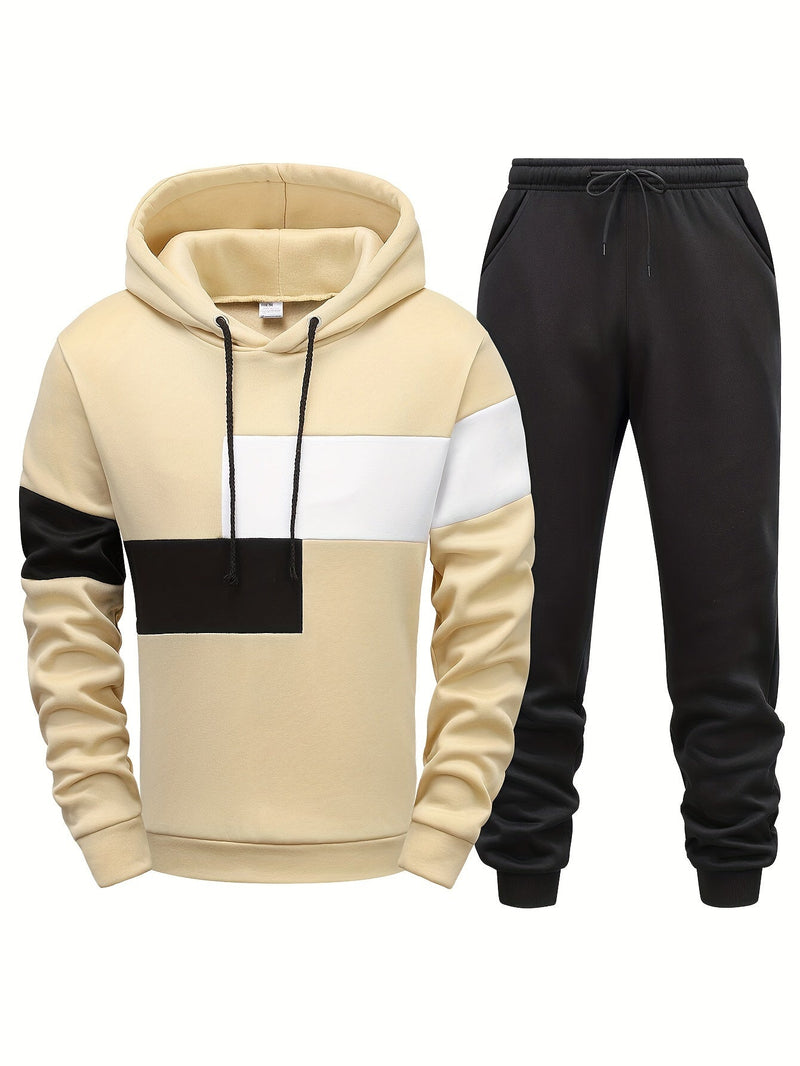Two-Piece Men's Tracksuit - Lorenzo-Beige-S-State of Style