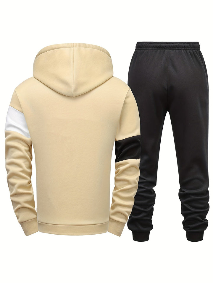 Two-Piece Men's Tracksuit - Lorenzo-Beige-S-State of Style