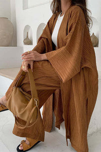 Two-Piece Relax Set with Jacket and Trousers – Alizéa-Dark brown-S-State of Style