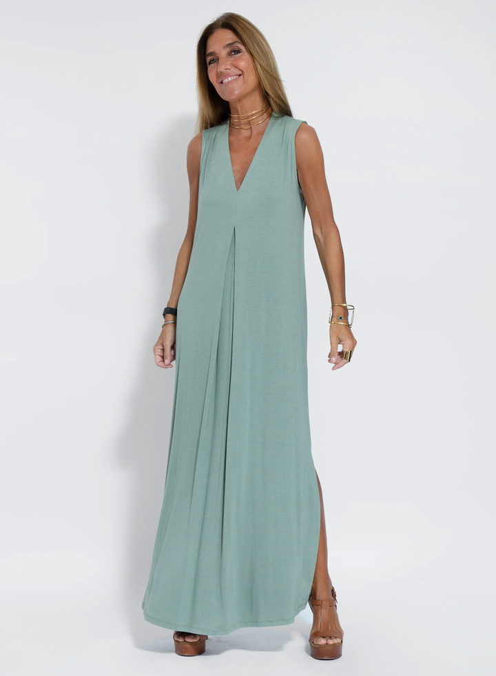 Two-piece Slimming Women's Dress with Vest – Loreen-Blue with vest-S-State of Style