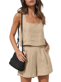 Two-piece summer outfit with style – Emilia-Khaki-S-State of Style
