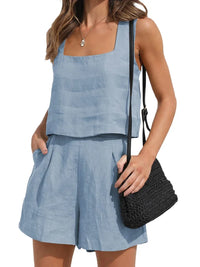 Two-piece summer outfit with style – Emilia-Light blue-S-State of Style