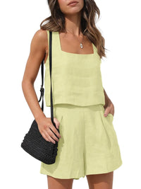 Two-piece summer outfit with style – Emilia-Yellow-S-State of Style