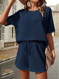 Two-Piece Summer Set for Ladies - Isla-Dark blue-S-State of Style